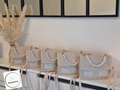 Faux leather pearl personalised handbag