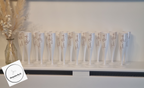 White plastic champagne flutes