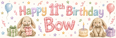 Personalised J-cat Inspired Birthday Banner
