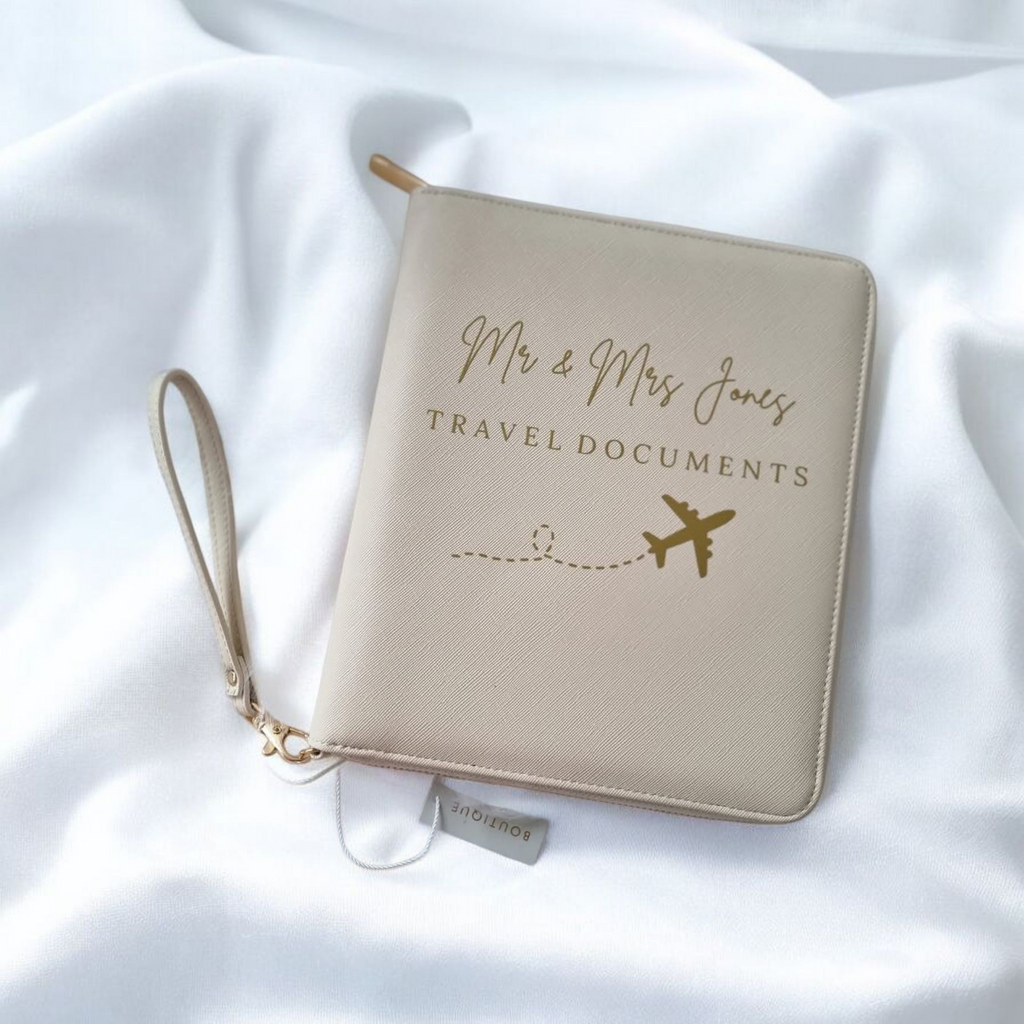 Luxury travel documents folder