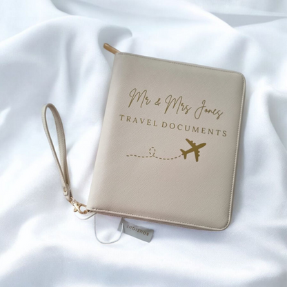 Luxury travel documents folder