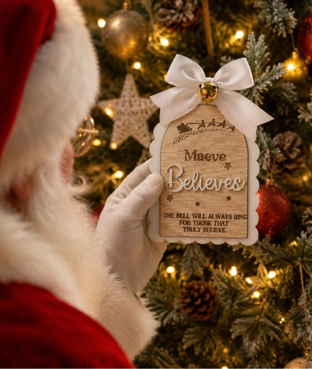 Personalised Believe tree decoration