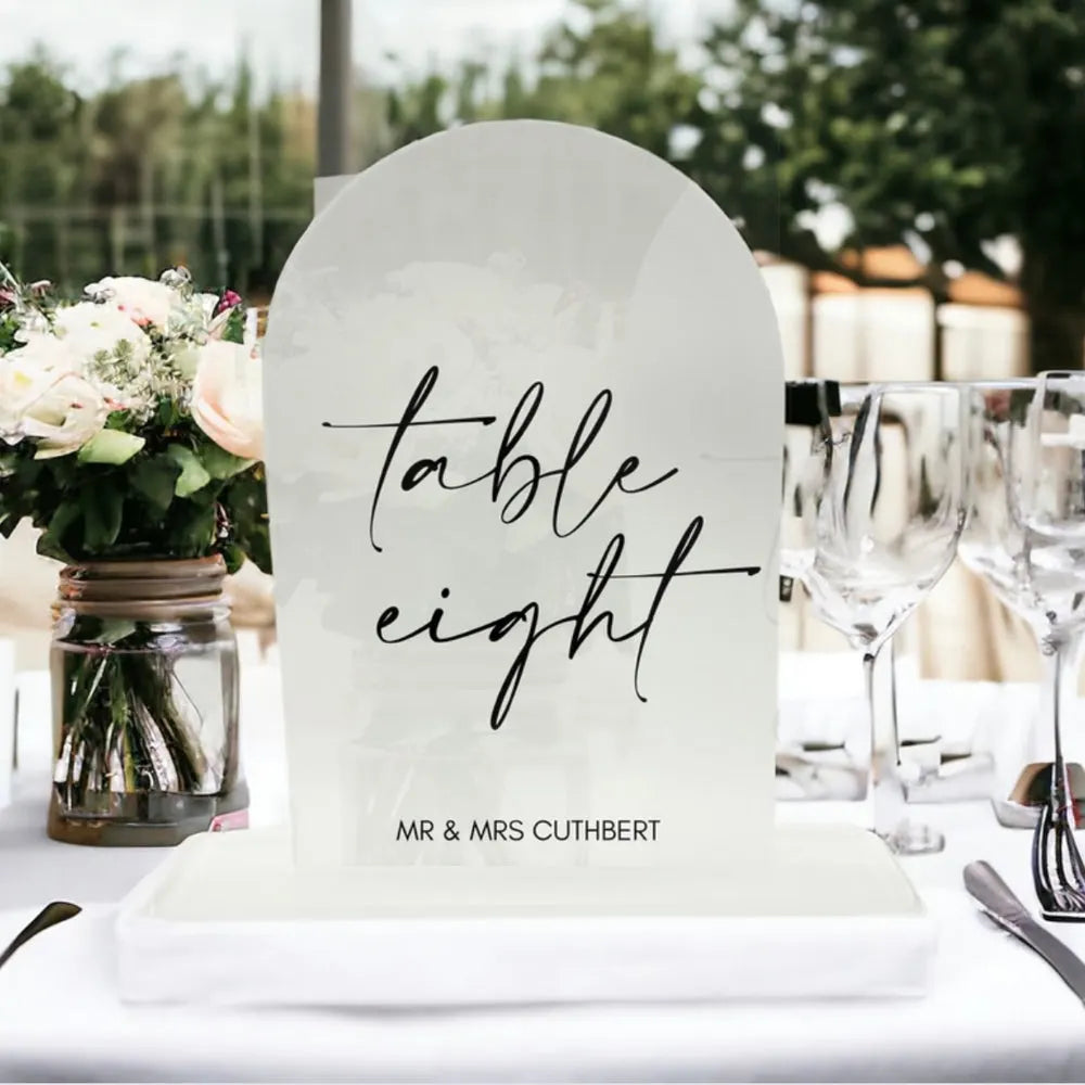 Table Number Acrylic Signs