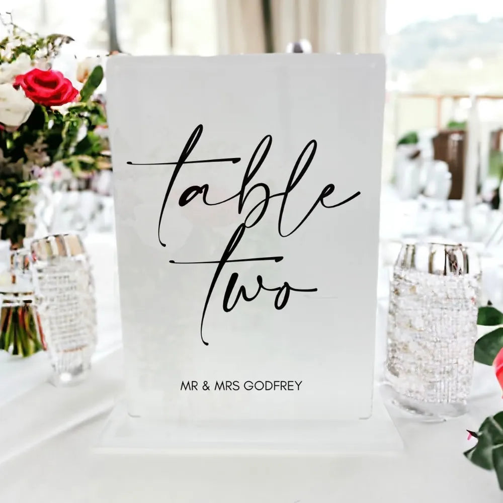 Table Number Acrylic Signs