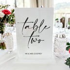 Table Number Acrylic Signs