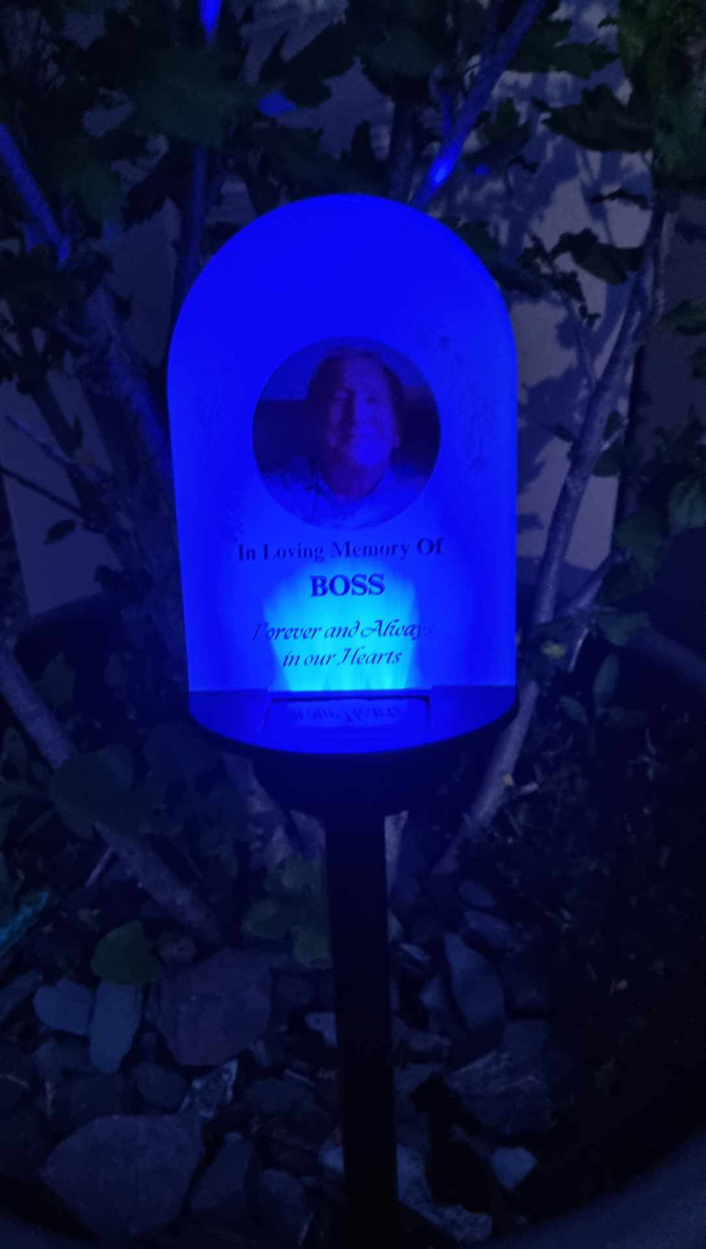 Solar grave memorial plaque