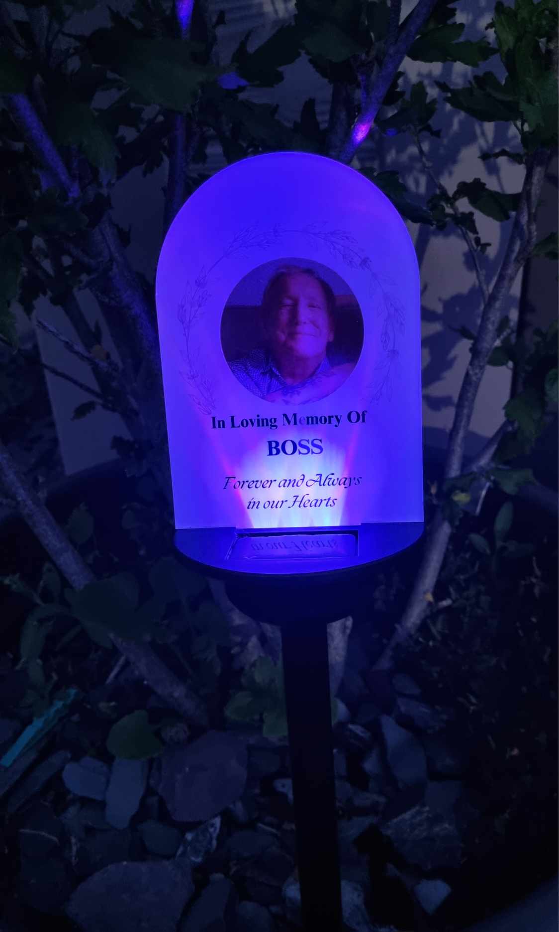 Solar grave memorial plaque