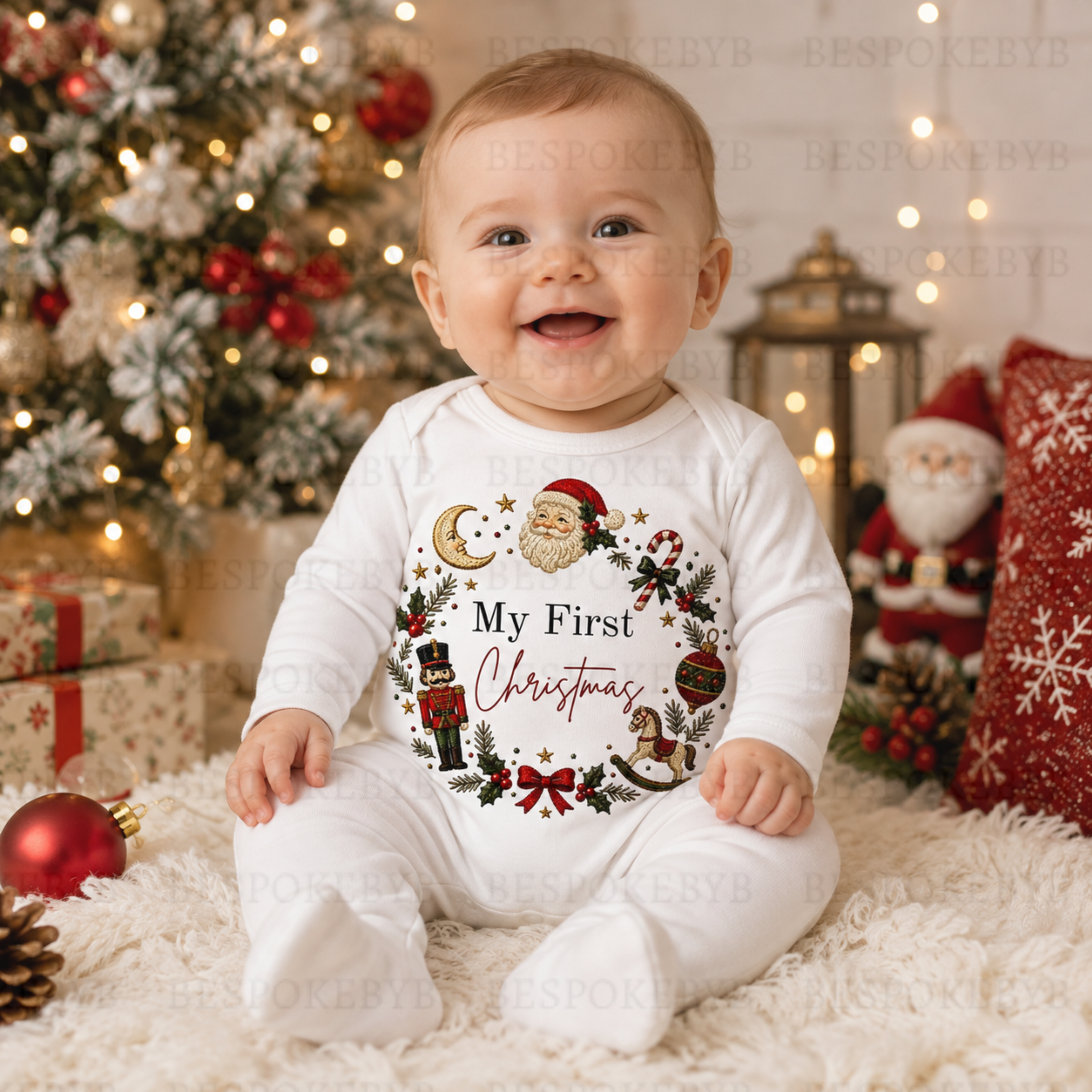 Traditional My First Christmas Babygrow