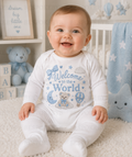 Welcome to the world babygrow - Blue