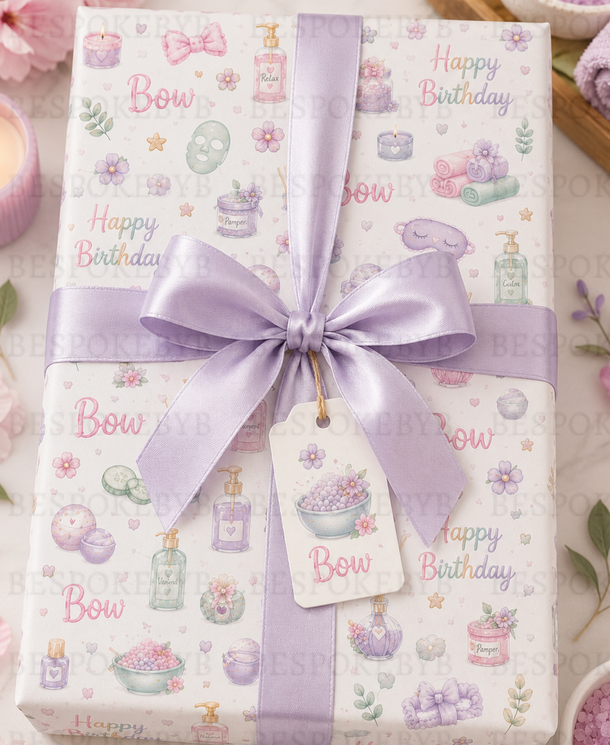 Personalised Spa Themed Wrapping paper